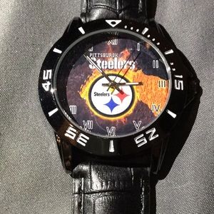 Men’s leather band Pittsburgh Steelers watch